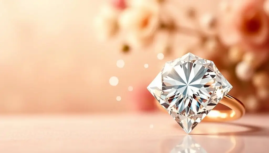 Elegant diamond-themed social media collage. Foreground features a classic diamond ring, sparkling against a soft, pastel backdrop. Middle ground showcases various social media platforms and icons, elegantly incorporated into the diamond design. Background evokes a sense of celebration, with delicate floral accents and a subtle bokeh effect. Warm, golden lighting casts a romantic glow over the entire scene. Composition emphasizes symmetry and balance, reflecting the timeless nature of diamond anniversaries. Overall, a visually striking and on-brand image to capture the essence of "Diamond Anniversary in Social Media". Elegant diamond-themed social media collage. Foreground features a classic diamond ring, sparkling against a soft, pastel backdrop. Middle ground showcases various social media platforms and icons, elegantly incorporated into the diamond design. Background evokes a sense of celebration, with delicate floral accents and a subtle bokeh effect. Warm, golden lighting casts a romantic glow over the entire scene. Composition emphasizes symmetry and balance, reflecting the timeless nature of diamond anniversaries. Overall, a visually striking and on-brand image to capture the essence of "Diamond Anniversary in Social Media".