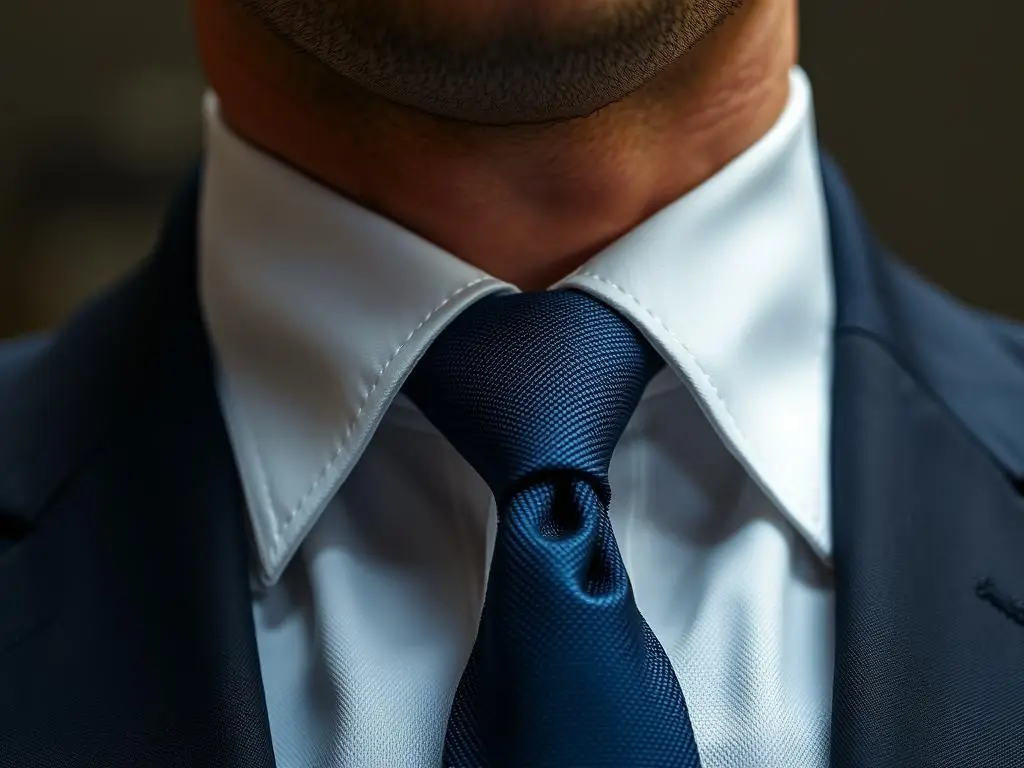 Zbliżenie na elegancki węzeł Kent w biznesowej stylizacji