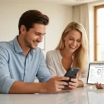 Para mlodych korzysta z aplikacji do planowania slubu na smartfonie i tablecie