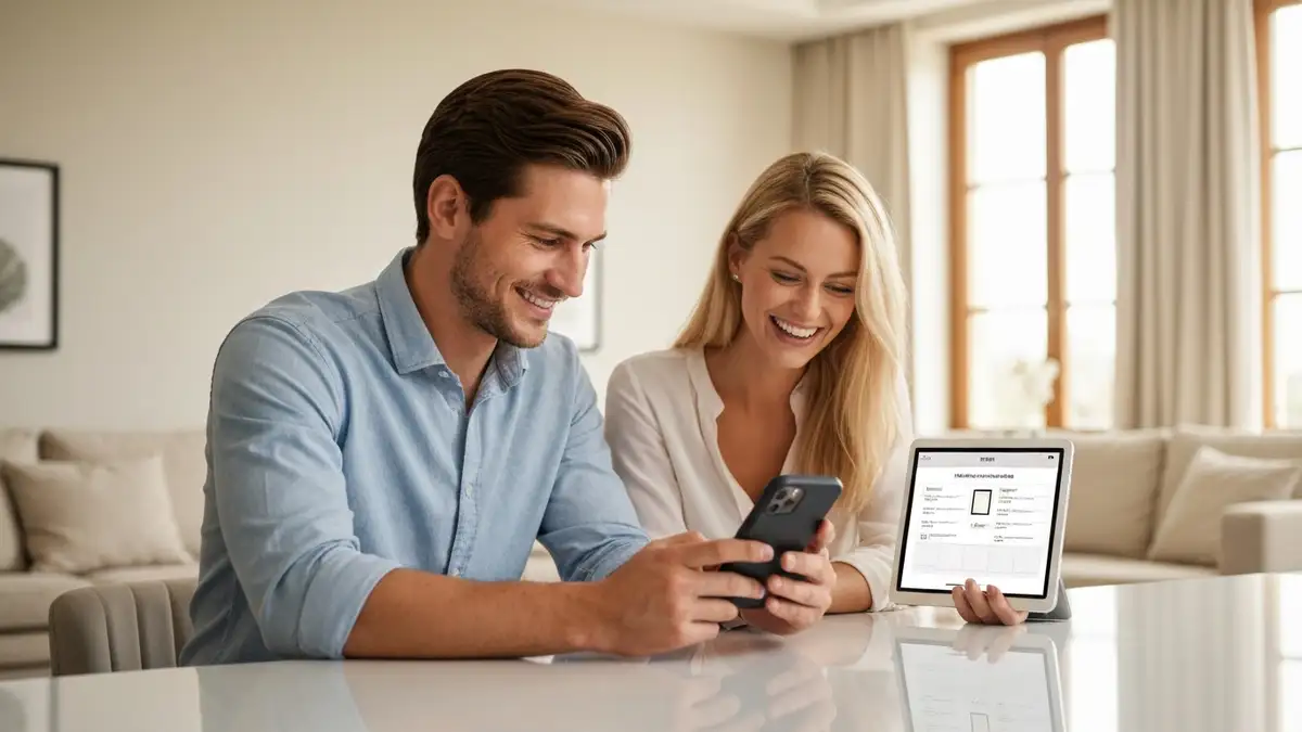 Para mlodych korzysta z aplikacji do planowania slubu na smartfonie i tablecie
