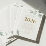 Zaproszenia ślubne 2026 - modne trendy, minimalistyczny projekt z botanicznym motywem