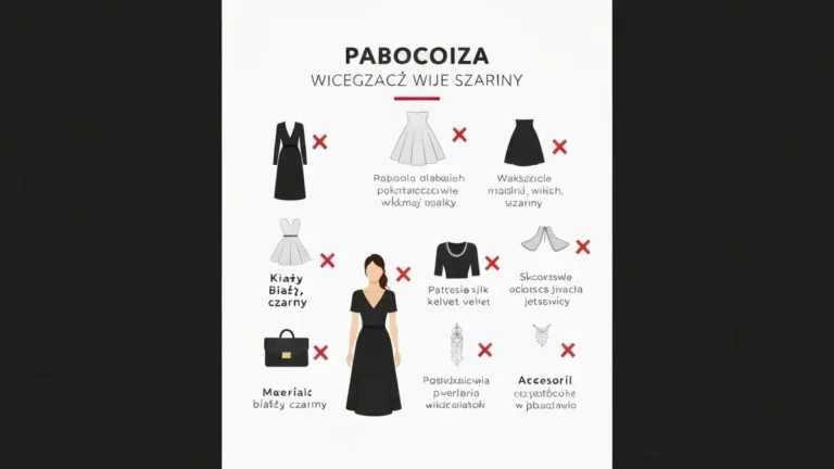 Zakażone elementy stylizacji na ślubie - infografika zakazów dress code