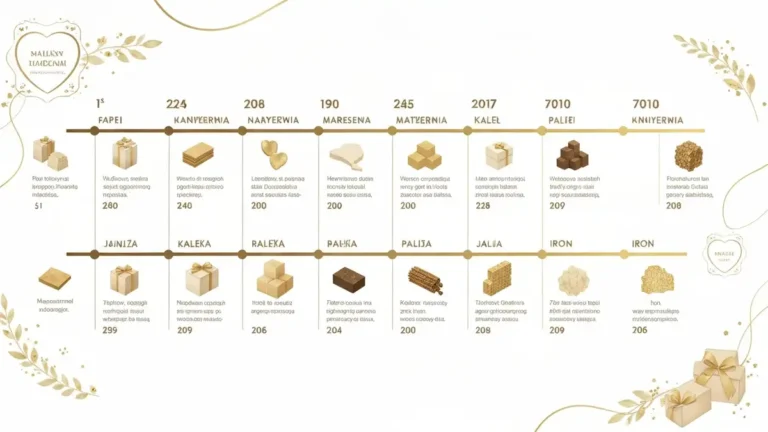 Kompletny słownik gód małżeńskich - nazwy rocznic od papierowej do diamentowej z symboliką materiałów